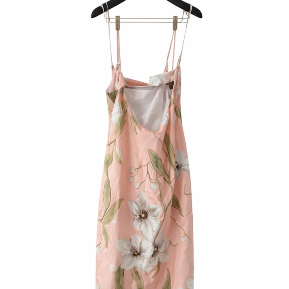 Zara Pink & Light Green Floral Slip Maxi Dress - Picture 2 of 2